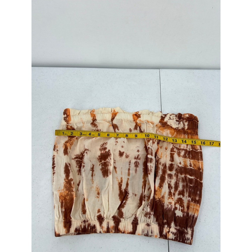 Stark X Brown Orange Tie Dye Strapless Tube Top Small S Boho Festival Coastal - Picture 5 of 10